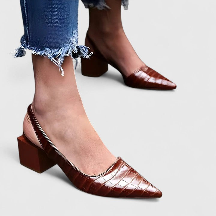 Amelia | Cosy Pointed Toe Mary Jane Shoes with Block Heel