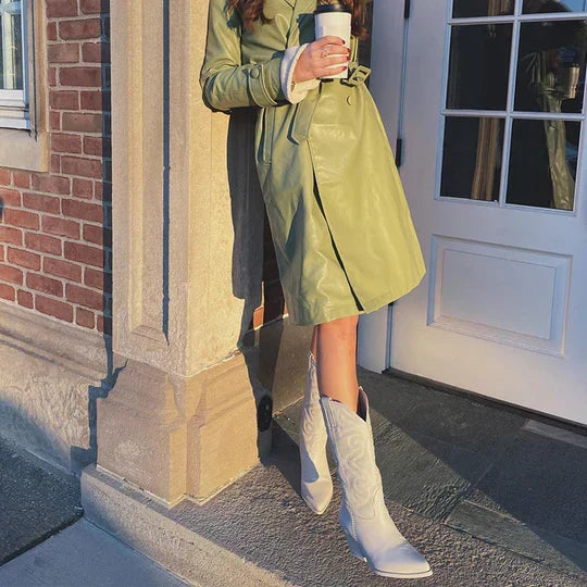 Amelia | Effortless Metallic Mid-Calf Western Womens Boots