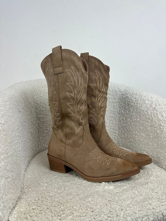 Amelia | Effortless Metallic Mid-Calf Western Womens Boots
