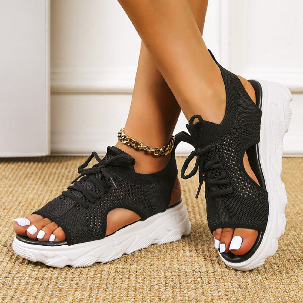 Amelia | Elegant Orthopedic Shoes Lace-Up Platform Sandals
