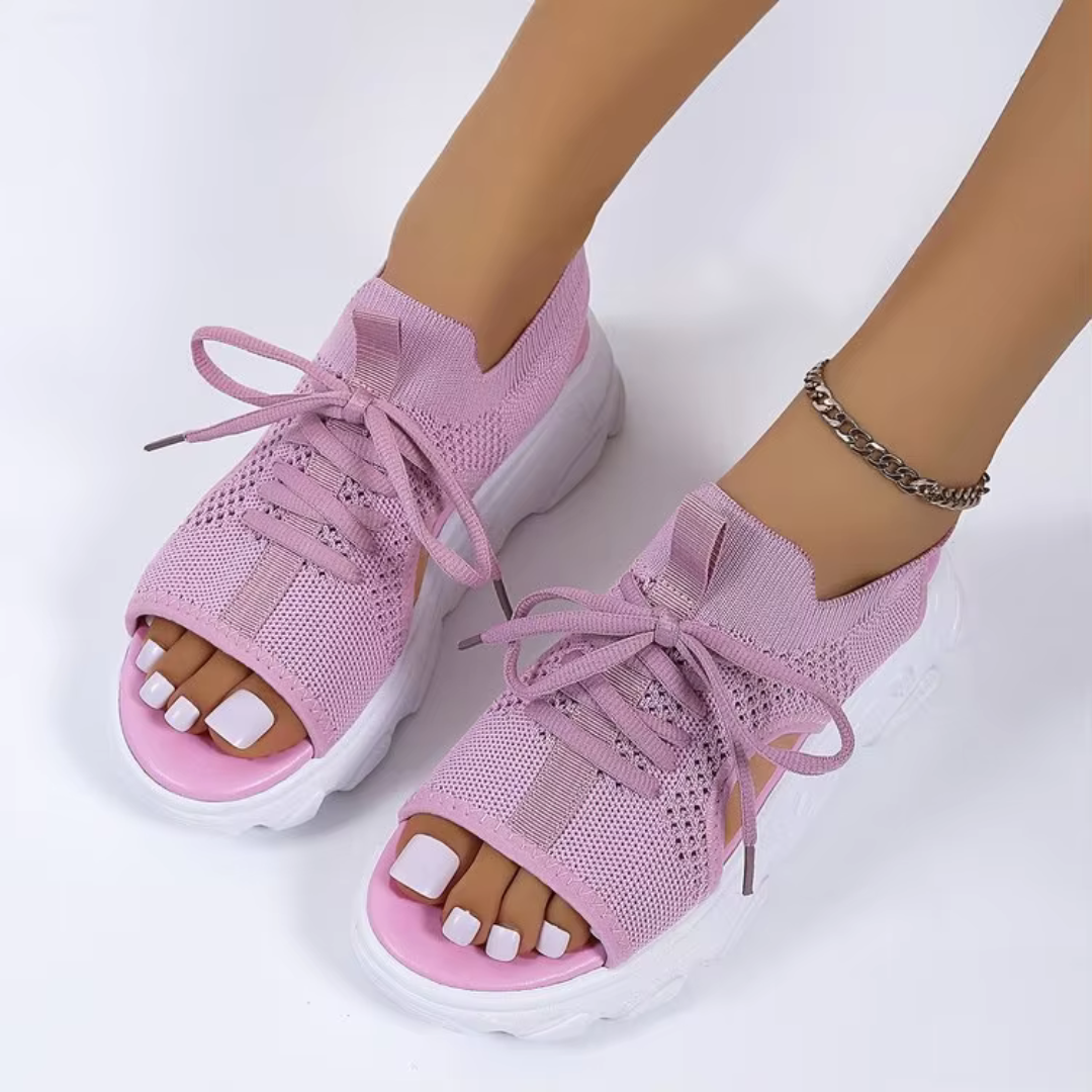 Amelia | Elegant Orthopedic Shoes Lace-Up Platform Sandals