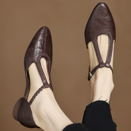Aria | Effortless Braided T-Strap Mary Jane Flats