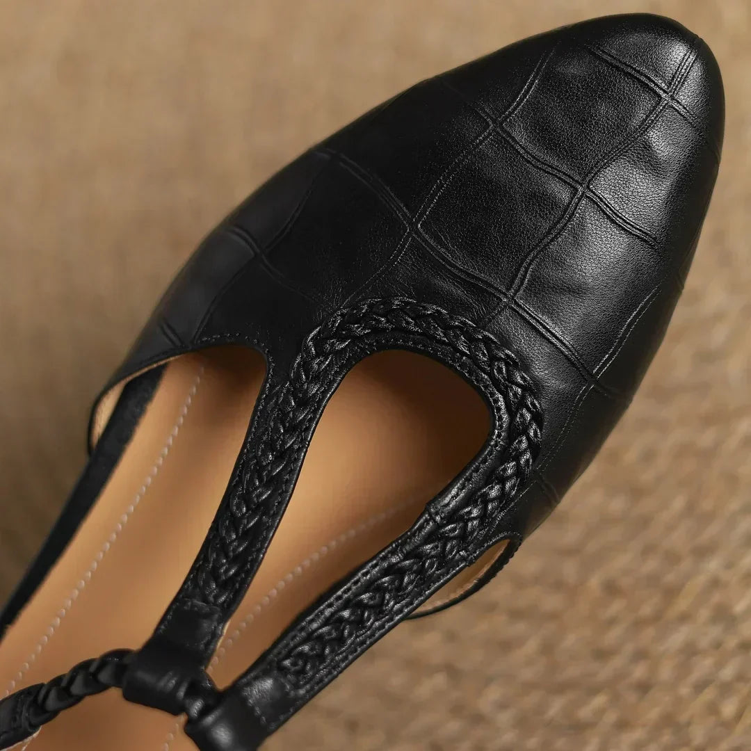 Aria | Effortless Braided T-Strap Mary Jane Flats