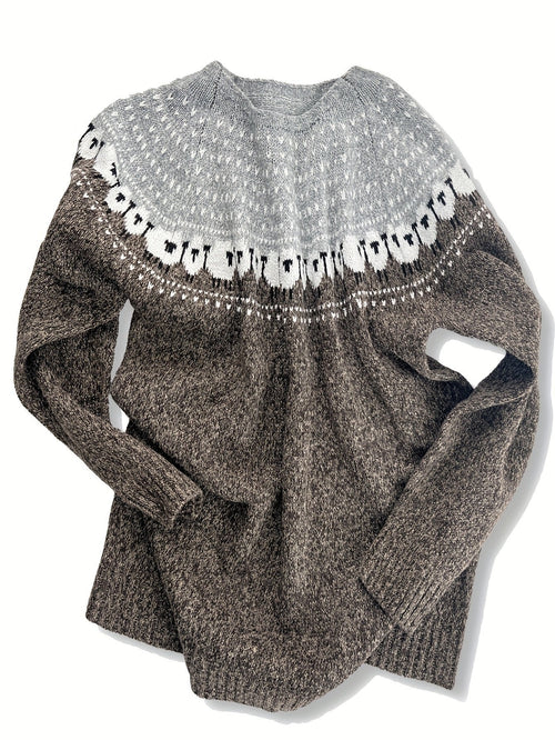 Aria | Timeless Sheep Print Christmas Jumper for Women