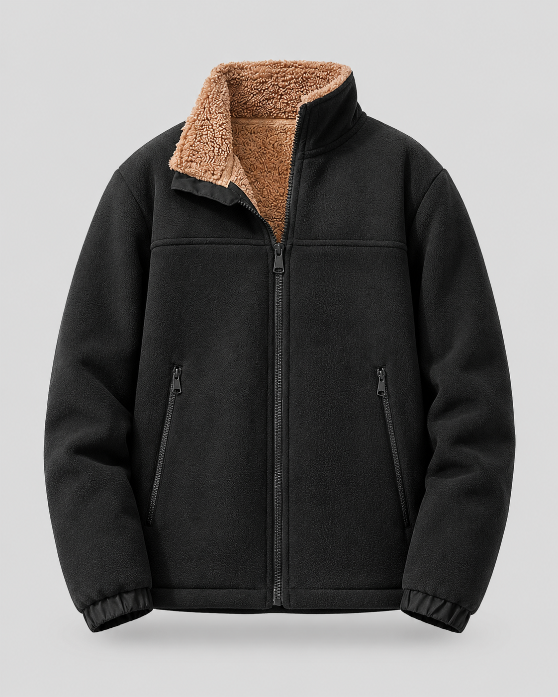 Arlo | Cosy Full Zip Stand Collar Mens Fleece Jacket