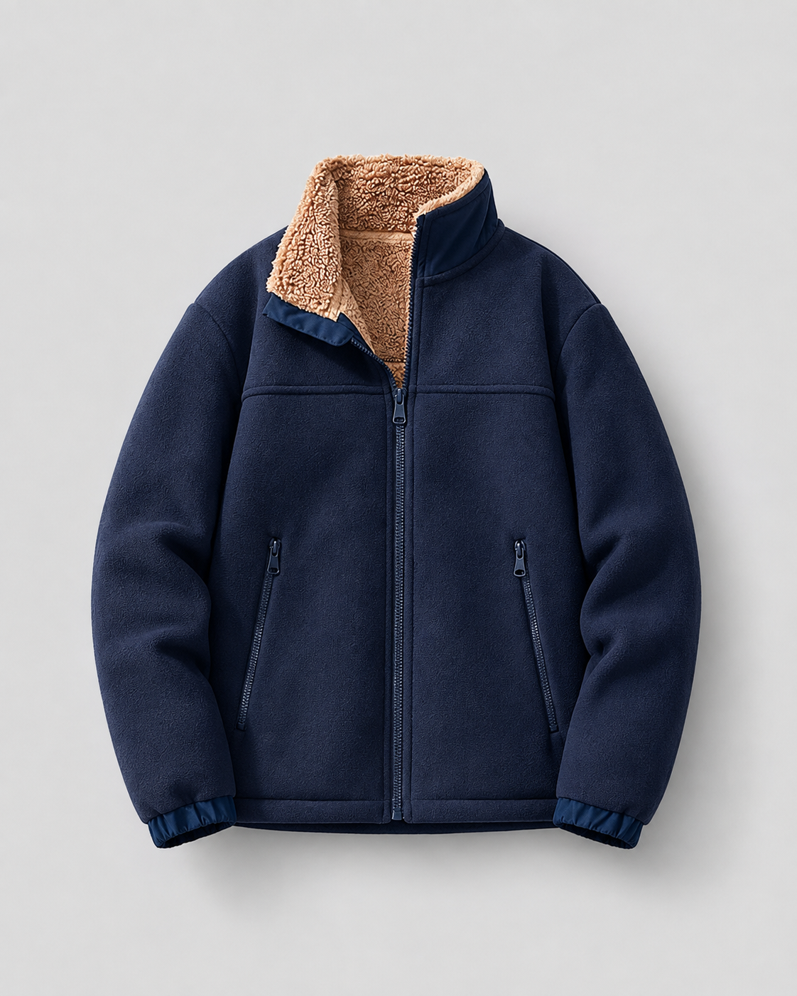 Arlo | Cosy Full Zip Stand Collar Mens Fleece Jacket