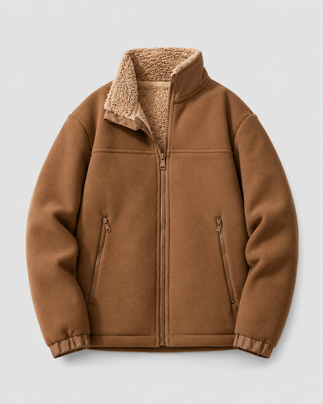 Arlo | Cosy Full Zip Stand Collar Mens Fleece Jacket