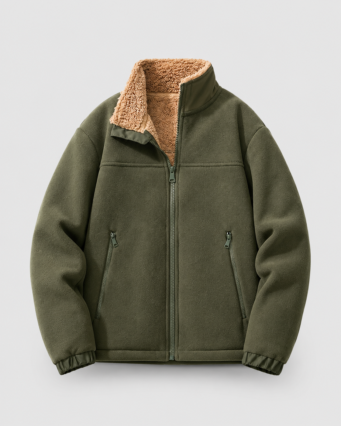 Arlo | Cosy Full Zip Stand Collar Mens Fleece Jacket