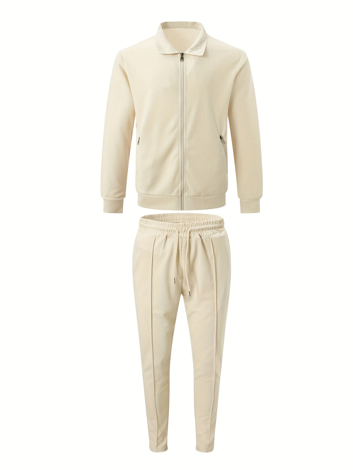 Arlo | Polished Textured Zip-Up Jacket Tracksuit Set