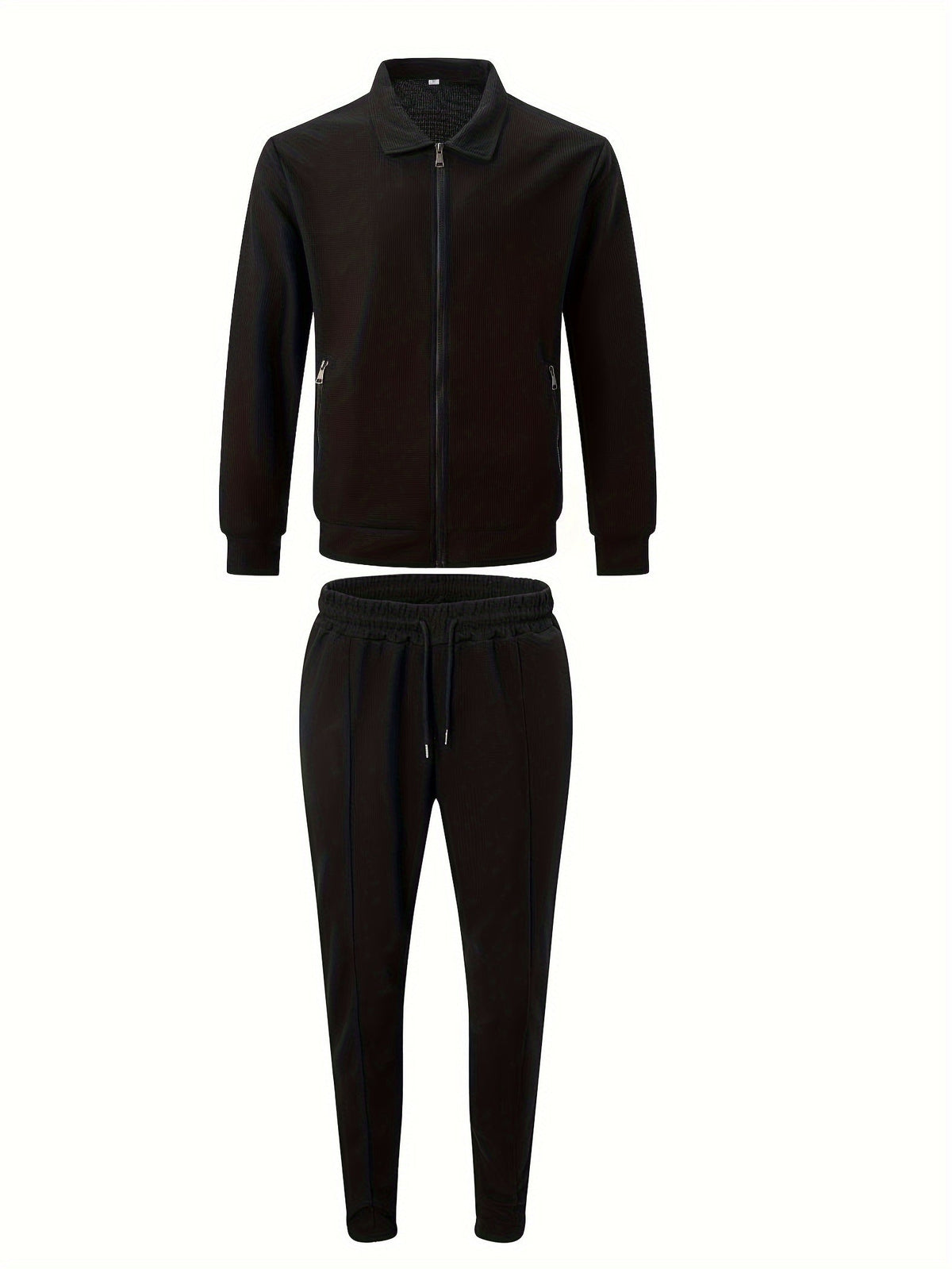 Arlo | Polished Textured Zip-Up Jacket Tracksuit Set