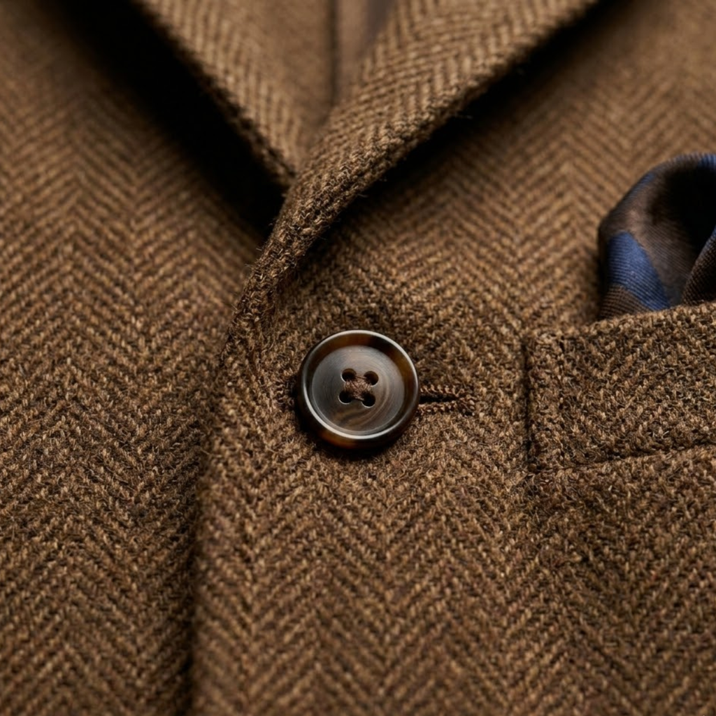 Arthur | Herringbone Slim Fit Single Breasted Tweed Jacket