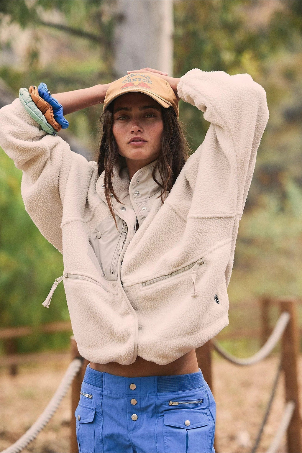 Athena | Elegant High Neck Sherpa Fleece Jacket with Zip Pockets