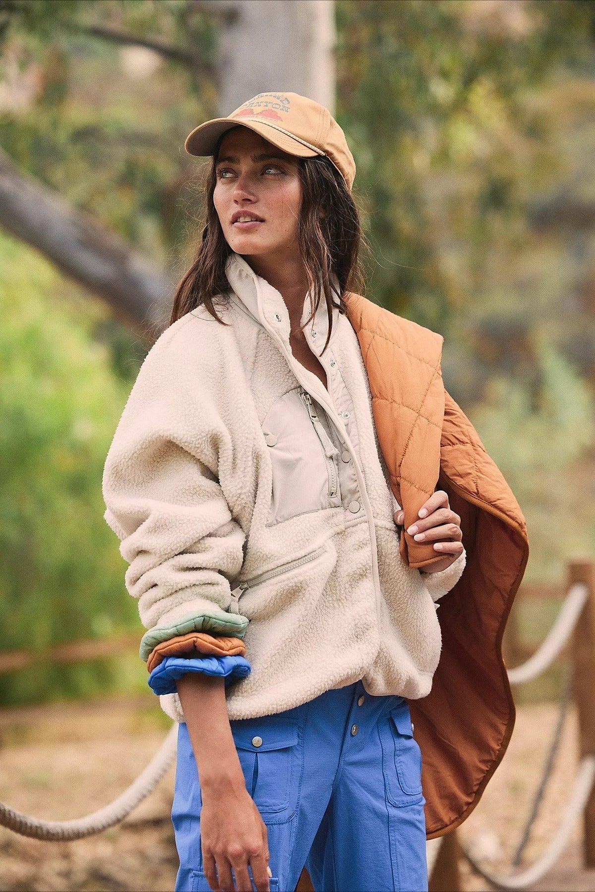 Athena | Elegant High Neck Sherpa Fleece Jacket with Zip Pockets