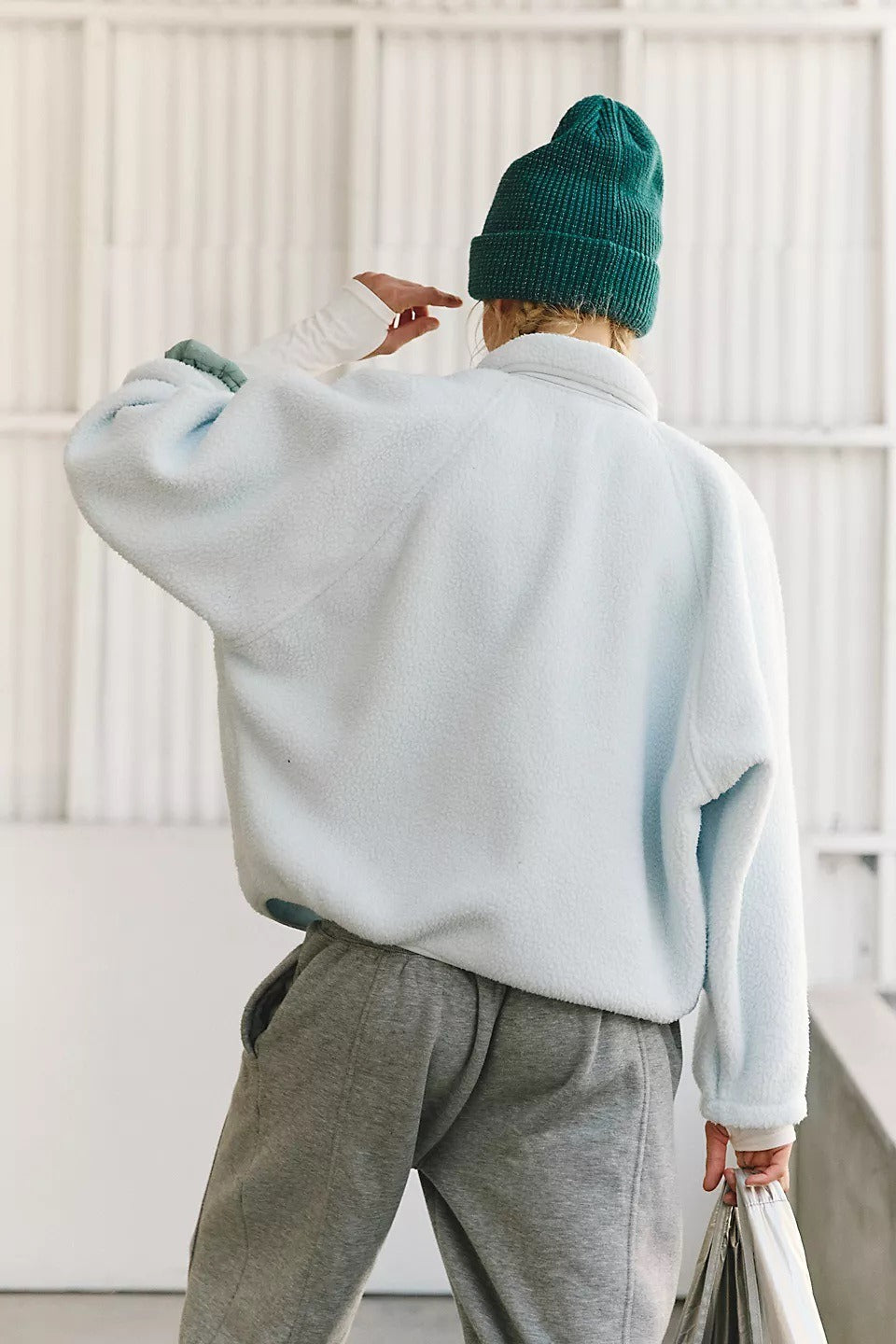 Athena | Elegant High Neck Sherpa Fleece Jacket with Zip Pockets