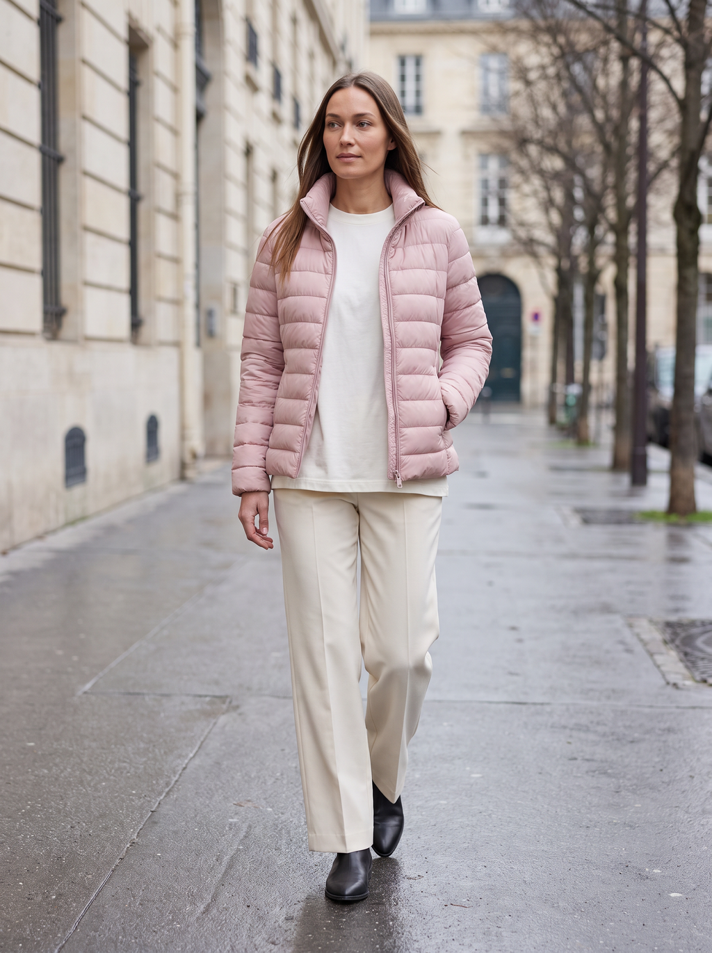 Athena | Refined Stand Collar Quilted Puffer Jacket Women