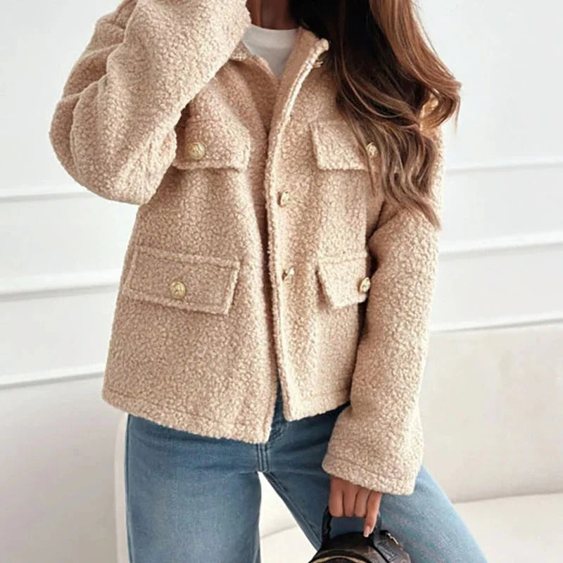 Athena | Timeless Textured Cropped Fleece Jacket