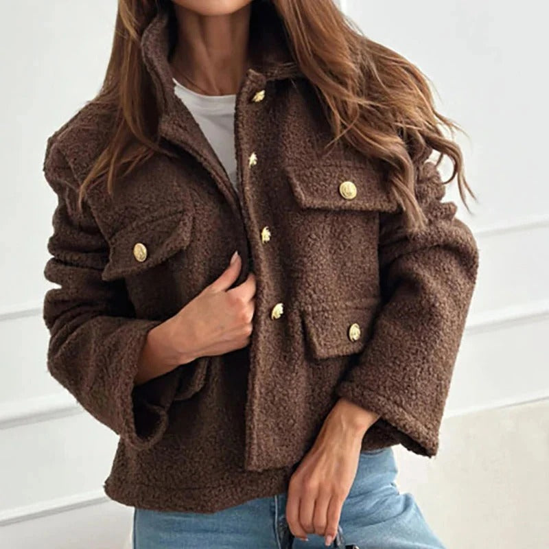 Athena | Timeless Textured Cropped Fleece Jacket