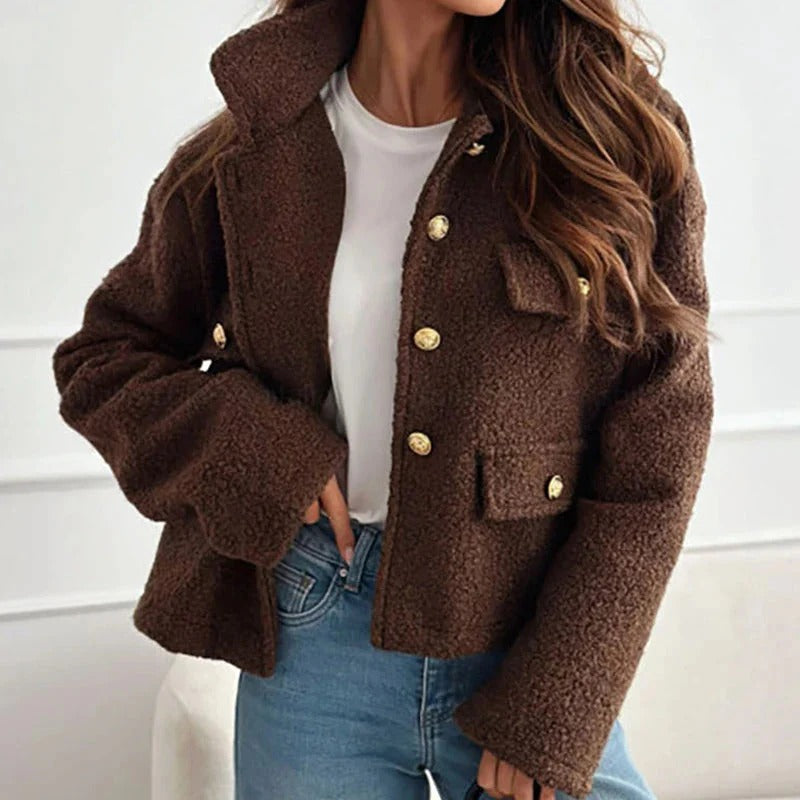 Athena | Timeless Textured Cropped Fleece Jacket