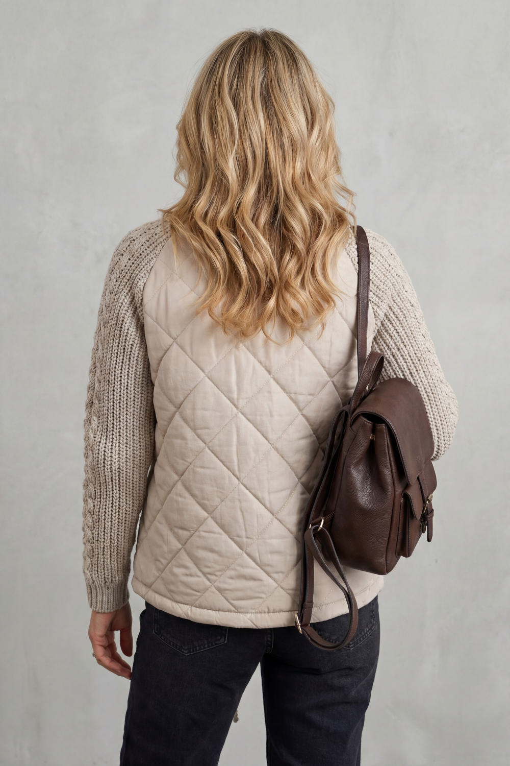 Aurora | Elegant Quilted Puffer Jacket with Knit Sleeves