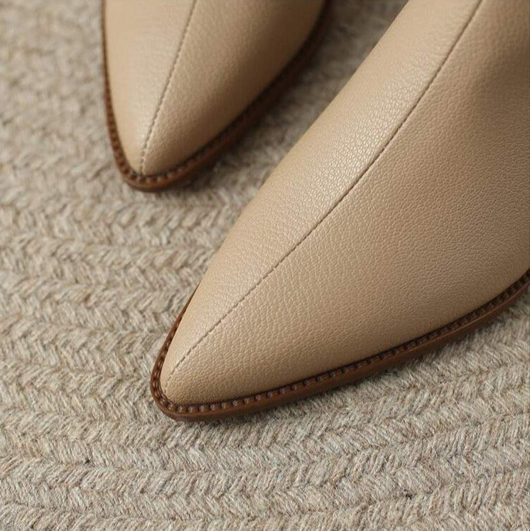 Aurora | Polished Pointed-Toe Block Heel Womens Boots