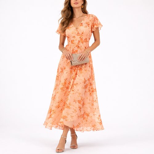Aurora | Stylish Floral Maxi Christmas Dress