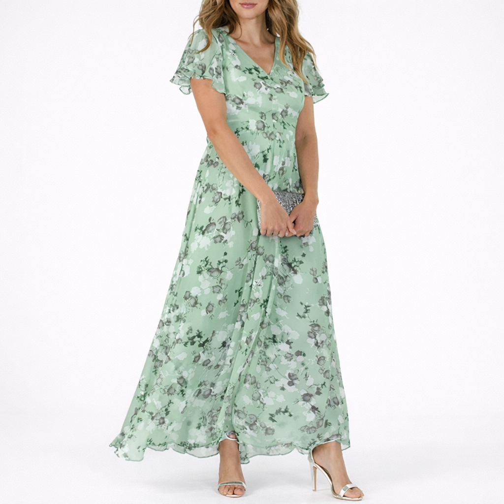Aurora | Stylish Floral Maxi Christmas Dress