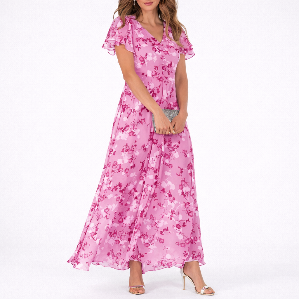 Aurora | Stylish Floral Maxi Christmas Dress