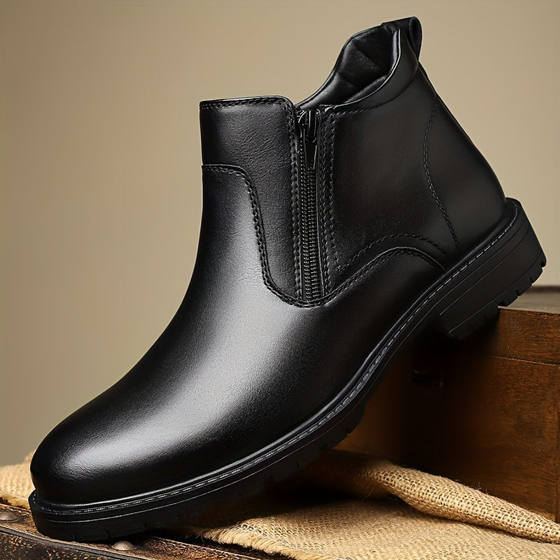 Austin | Low Heel Side Zip Mens Boots