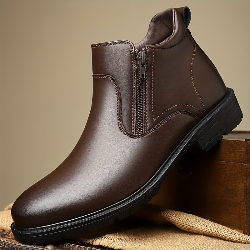 Austin | Low Heel Side Zip Mens Boots
