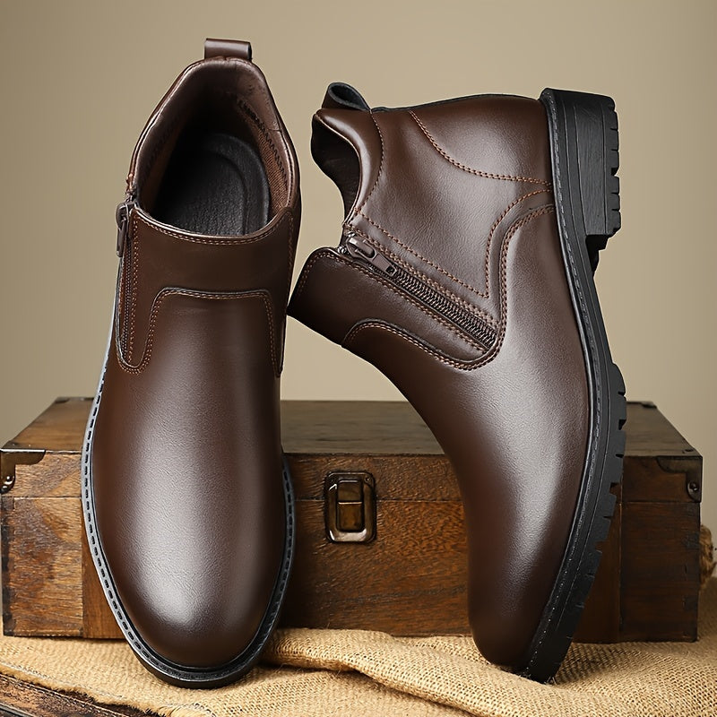 Austin | Low Heel Side Zip Mens Boots