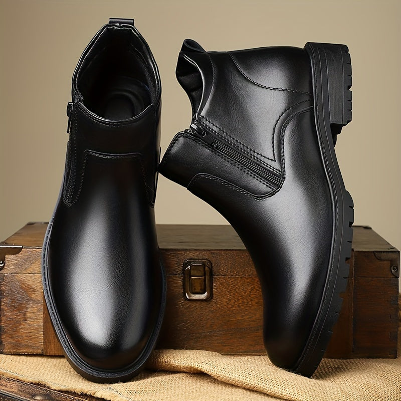 Austin | Low Heel Side Zip Mens Boots