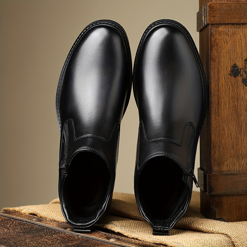 Austin | Low Heel Side Zip Mens Boots