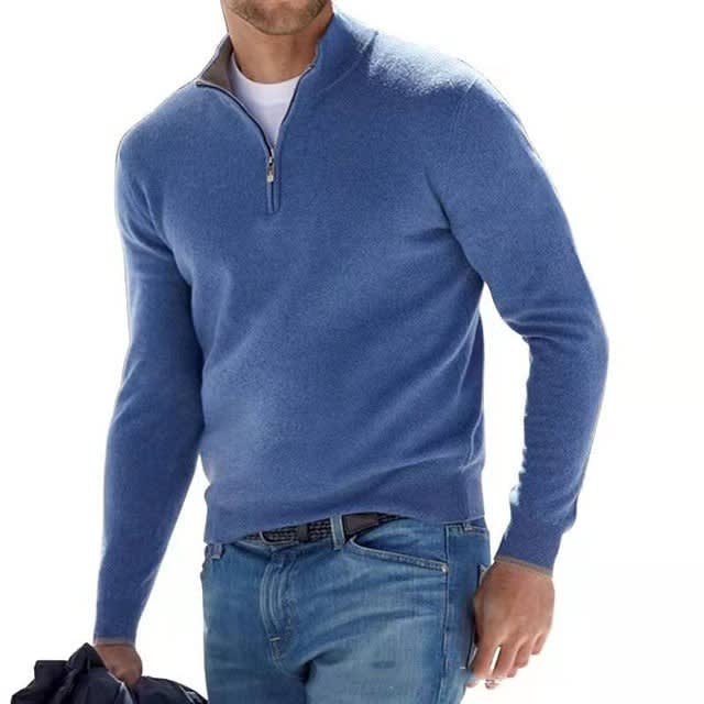 Austin | Sophisticated Fine Knit Half Zip Mens Jumpers
