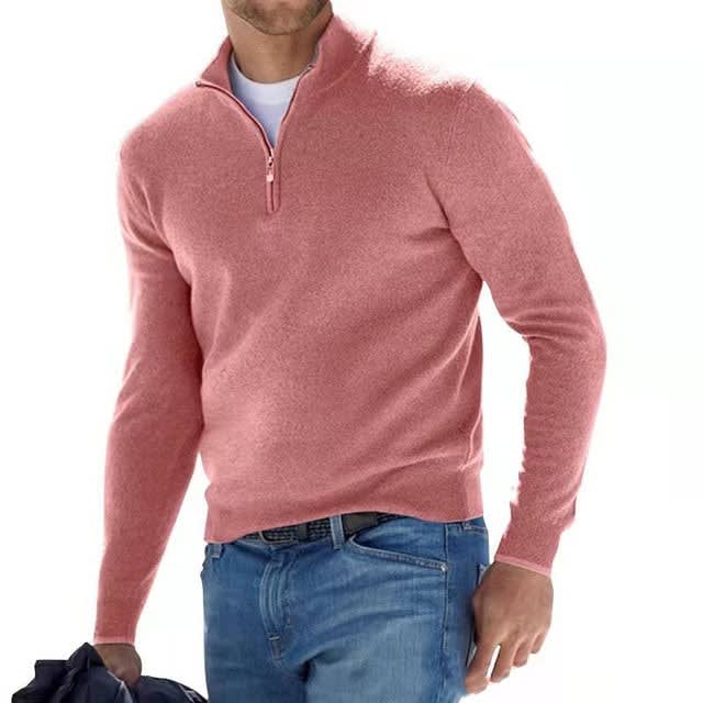 Austin | Sophisticated Fine Knit Half Zip Mens Jumpers