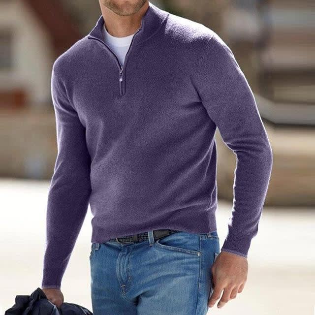 Austin | Sophisticated Fine Knit Half Zip Mens Jumpers