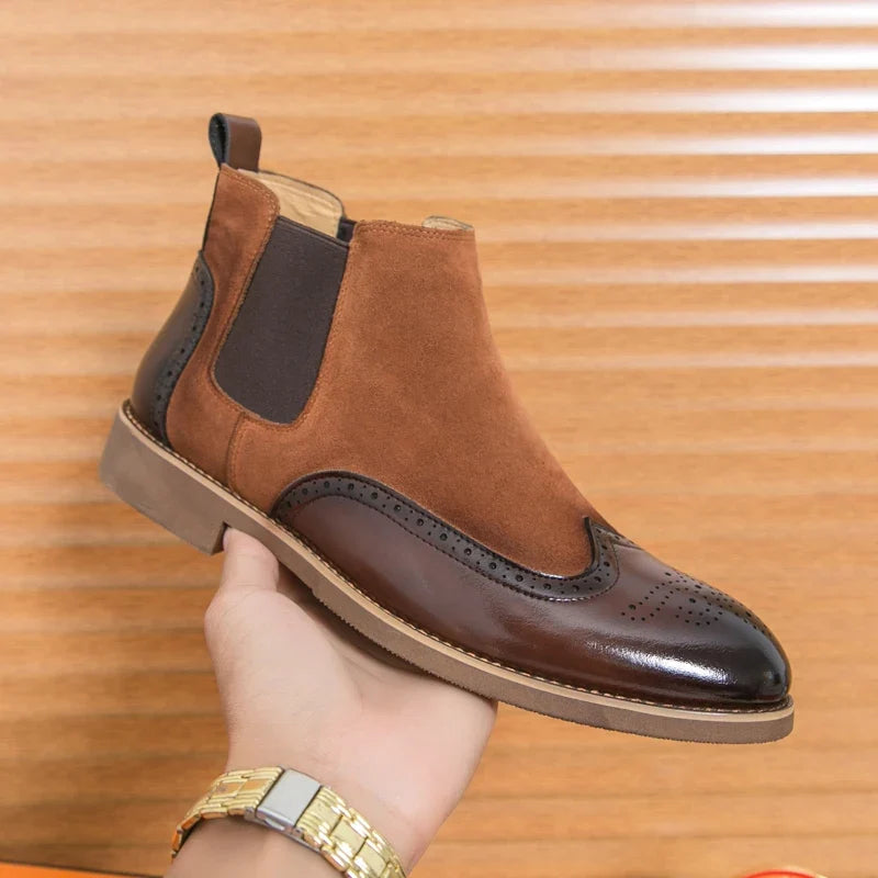 Austin | Timeless Wingtip Brogue Chelsea Mens Boots