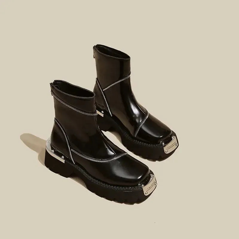 Ayla | Polished Chunky Sole Waterproof Boots