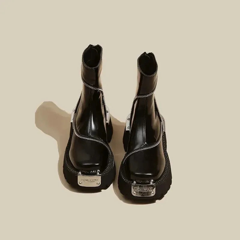 Ayla | Polished Chunky Sole Waterproof Boots