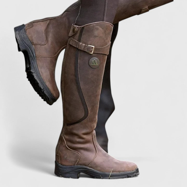 Ayla | Sophisticated Buckle Detail Knee High Womens Boots