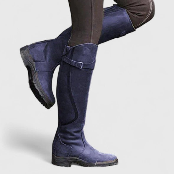 Ayla | Sophisticated Buckle Detail Knee High Womens Boots