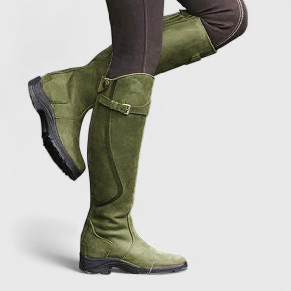 Ayla | Sophisticated Buckle Detail Knee High Womens Boots
