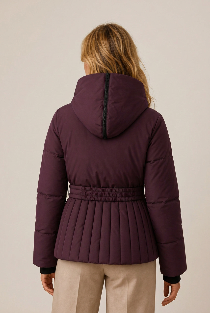 Bella | Classic Belted Hooded Puffer Jacket with Zip Front