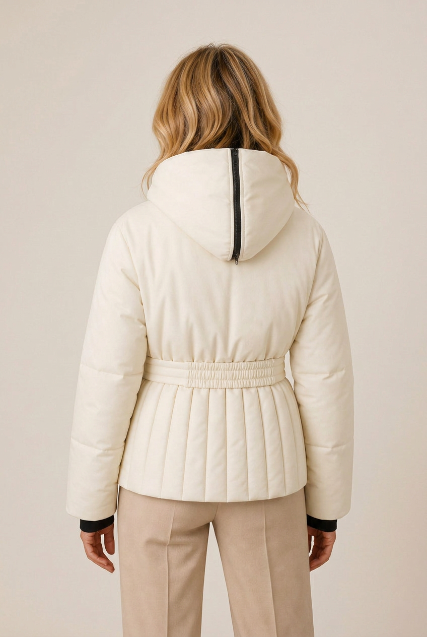 Bella | Classic Belted Hooded Puffer Jacket with Zip Front