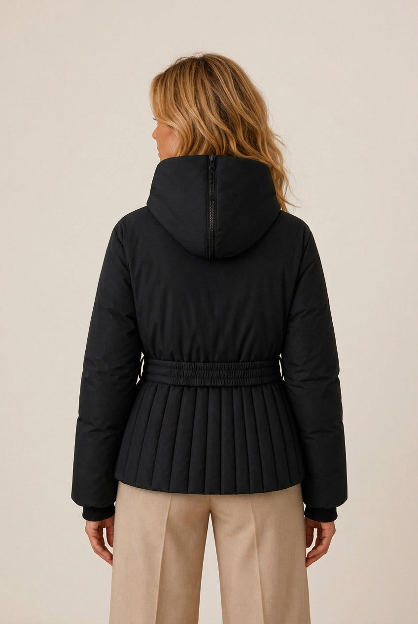 Bella | Classic Belted Hooded Puffer Jacket with Zip Front