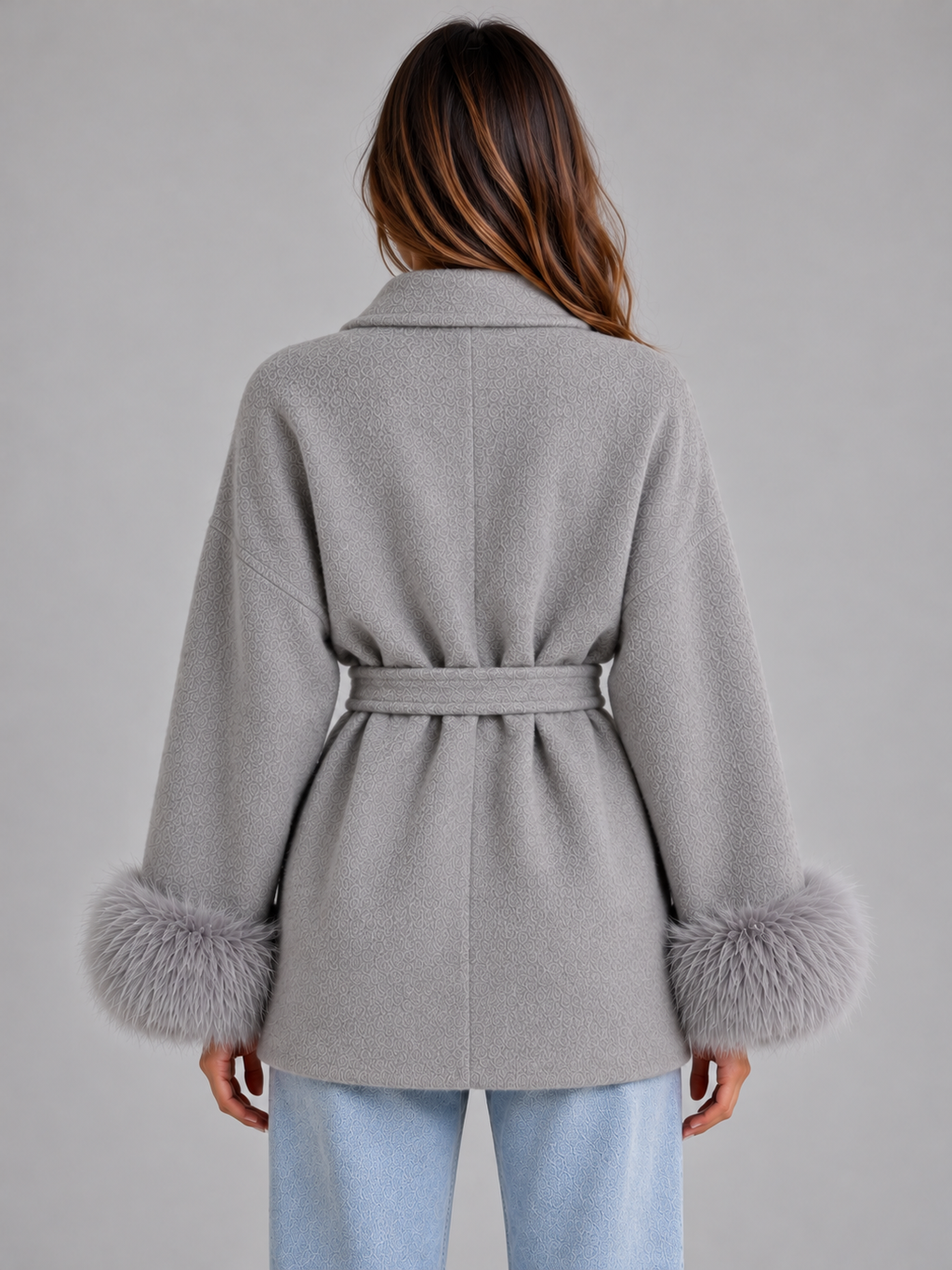 Bella | Graceful Belted Wrap Fur Coats for Women