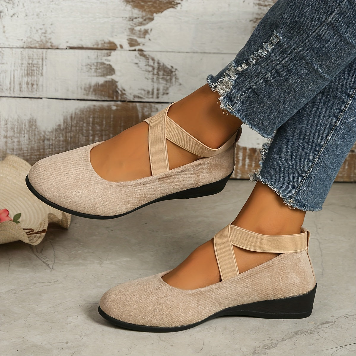 Bella | Graceful Crossover Mary Jane Shoes Ballet Flats