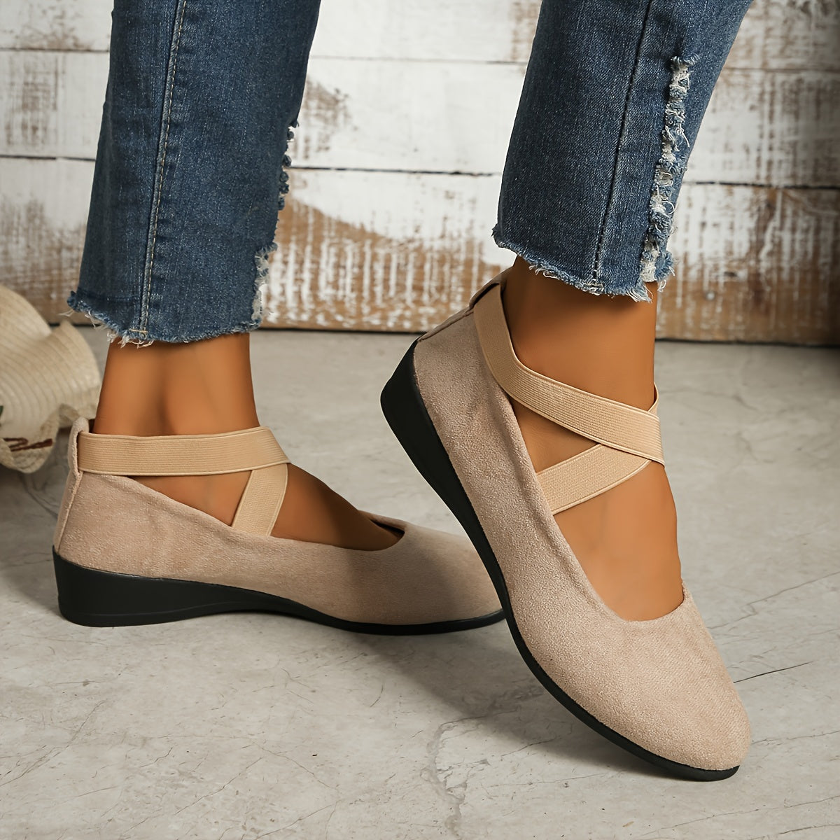 Bella | Graceful Crossover Mary Jane Shoes Ballet Flats