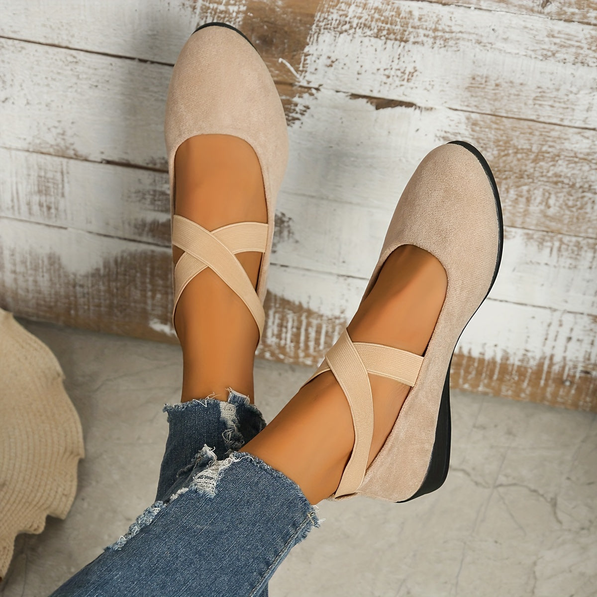 Bella | Graceful Crossover Mary Jane Shoes Ballet Flats
