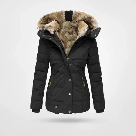 Bella | Graceful Hooded Faux Fur Coat Quilted Puffer Jacket