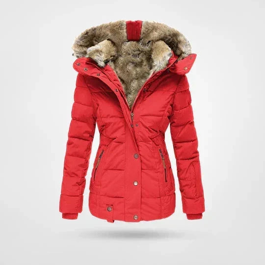 Bella | Graceful Hooded Faux Fur Coat Quilted Puffer Jacket